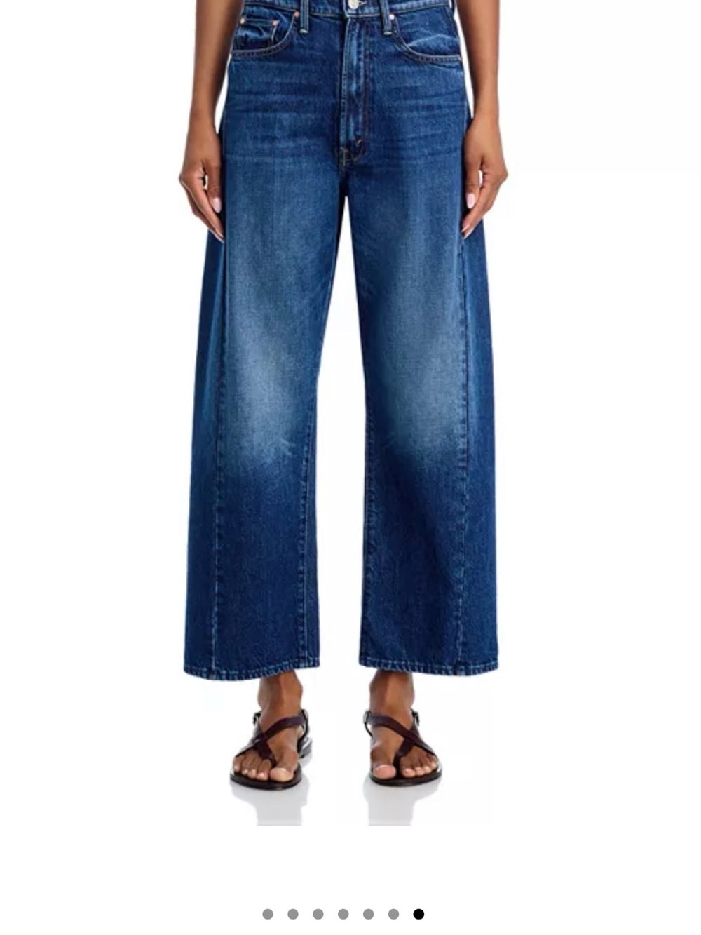 MOTHER Wide-Leg Jeans in Deep Blue Wash